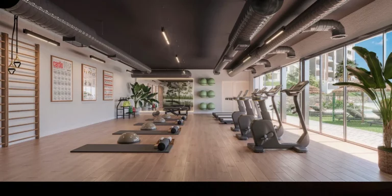 Entrenúcleos Living Exxacon viviendas de obra nueva en Entrenúcleos Sevilla gimnasio