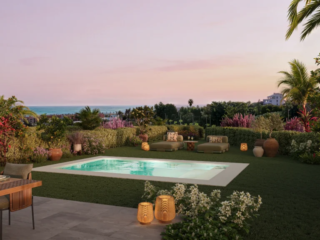 Alura Living - jardín privado con piscina de obra